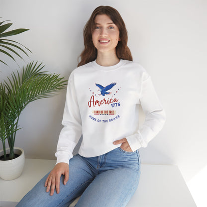 Patriotic Eagle Sweatshirt - Unisex Heavy Blend Crewneck for Independence Day, Memorial Day, Americans, Gift for Her, Gift for Him