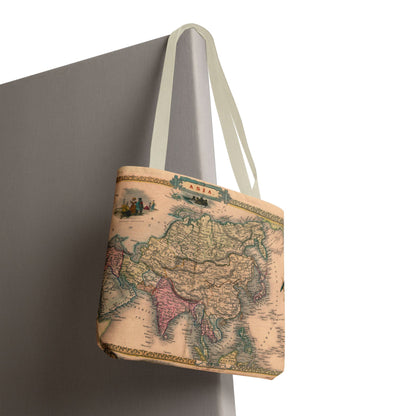 Vintage Map of Asia Tote Bag 3 Sizes