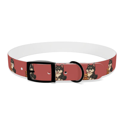 Red  Husky Pattern Dog Collar — Cute Puppy Print Collar for Small & Medium Dogs