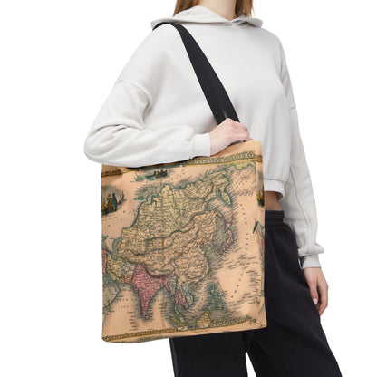 Vintage Map of Asia Tote Bag 3 Sizes