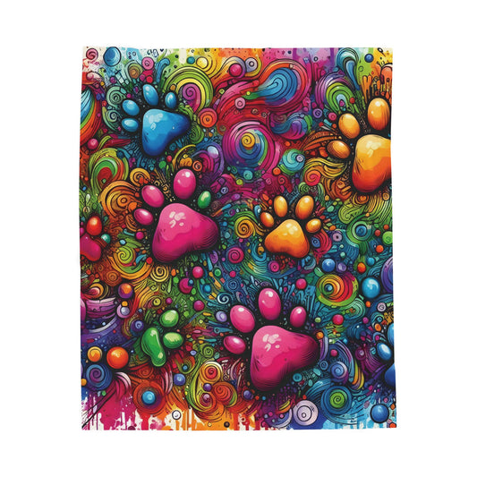 Colorful Pet Paw Print Velveteen Plush Blanket, Cozy Throw for Animal Lovers, Perfect Gift for Pet Owners, Home Decor, Unique [...]