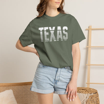 Texas Graphic T-Shirt – Retro Striped TEXAS Design, State Pride Tee
