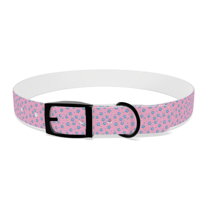 Pink Floral Paw Print Dog Collar — Cute Small Dog Collar for Puppies & Adults