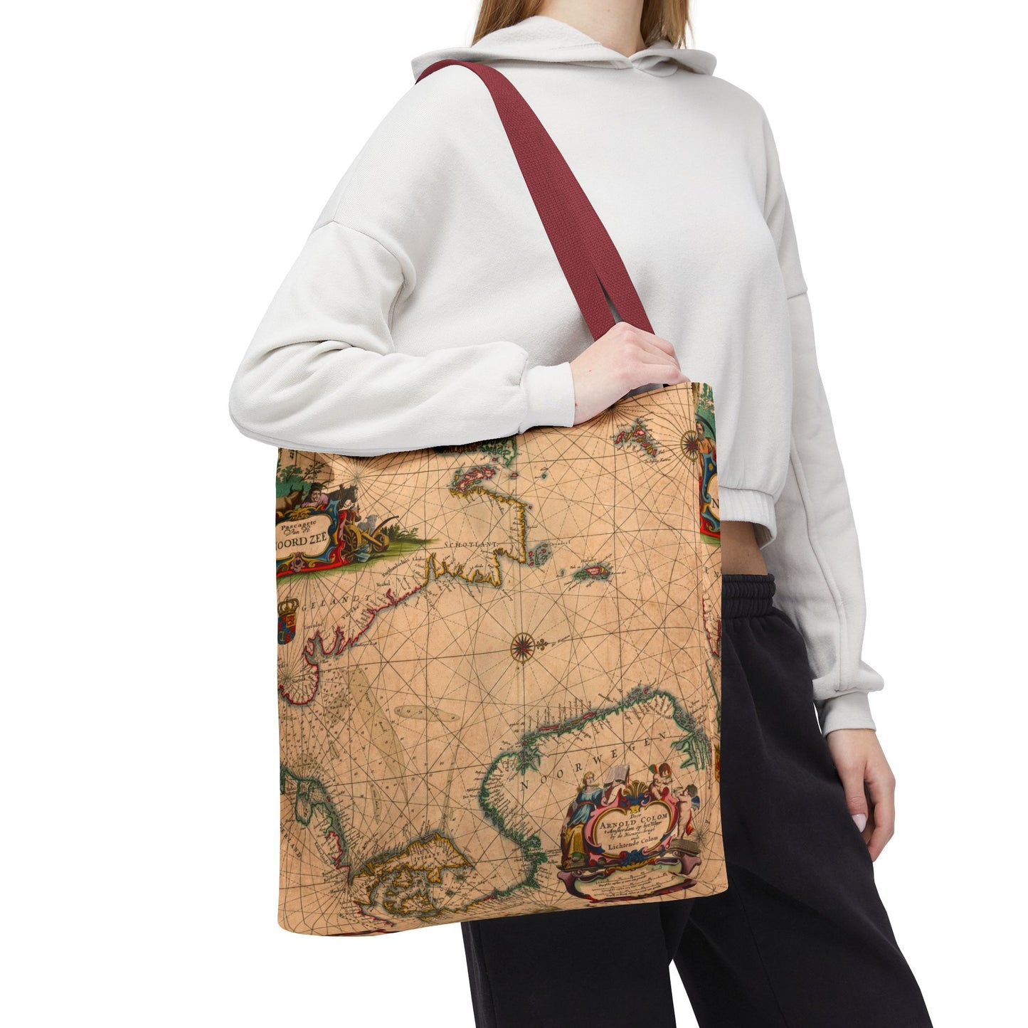 Vintage Nautical Sea Chart Pascaerte Van De Noordzee Tote Bag