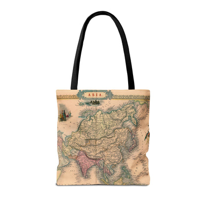 Vintage Map of Asia Tote Bag 3 Sizes