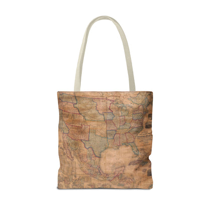 Vintage United States Map Tote Bag  Distressed Antique World Map All-Over Print Tote