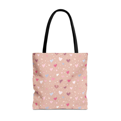 Pink Blush Heart Pattern Tote Bag