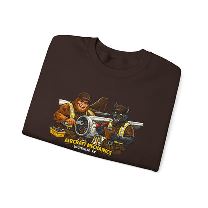 Aircraft Mechanics Crewneck Sweatshirt — Vintage Plane Techs Graphic