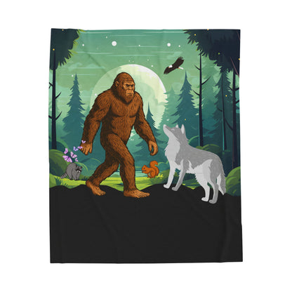 Bigfoot Adventure Velveteen Plush Blanket