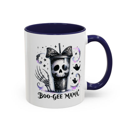 Boo-Gee Mama Spooky Halloween Coffee Mug, Boo-Gee Mama Drinkware, Cute Skeleton Mug, Witchy Gift for Moms, Unique Coffee Cup