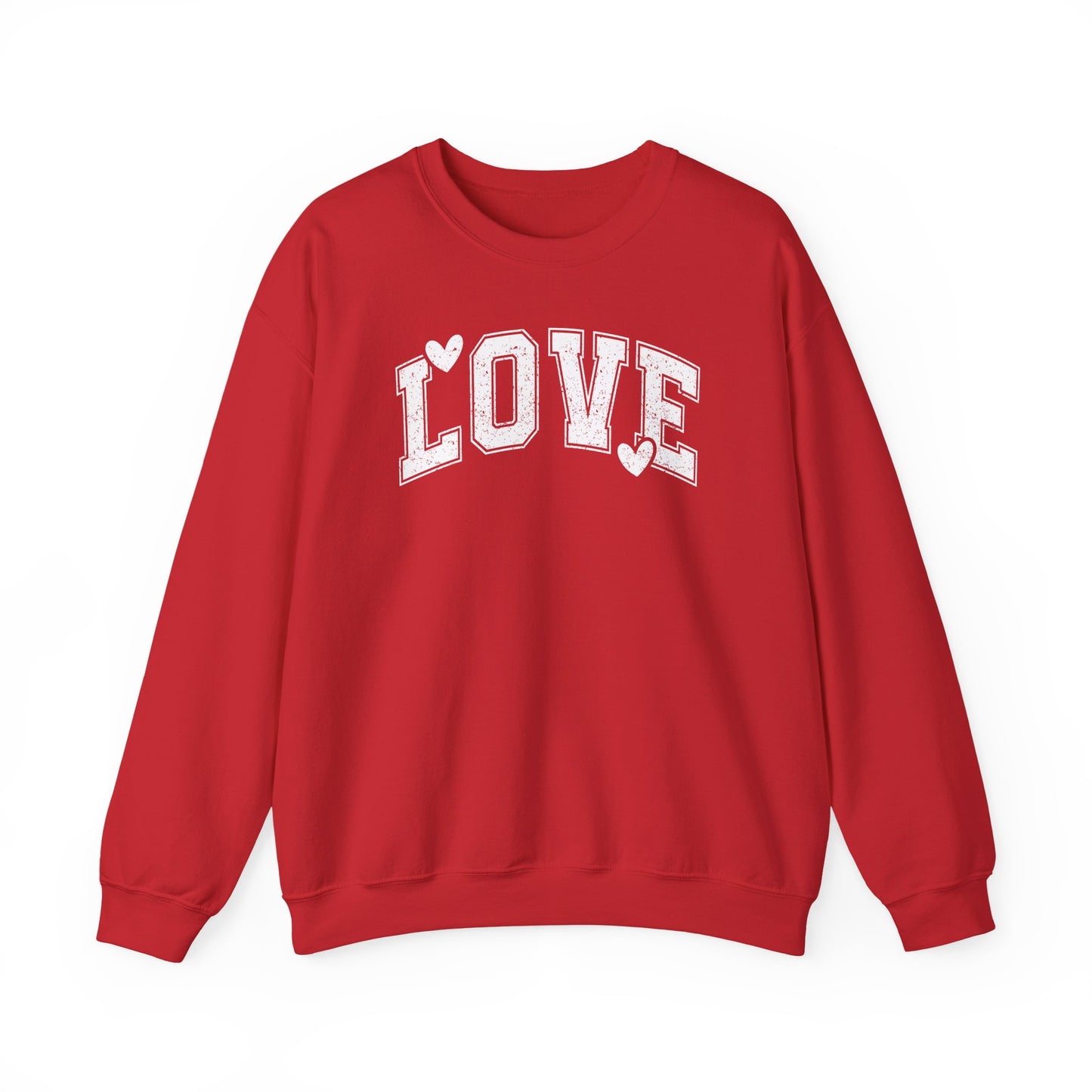 Love Heart Crewneck Sweatshirt Cozy Valentine Everyday Romance Pullover
