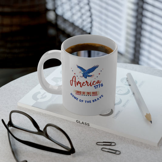 American Eagle Patriotic 20oz Jumbo White Mug