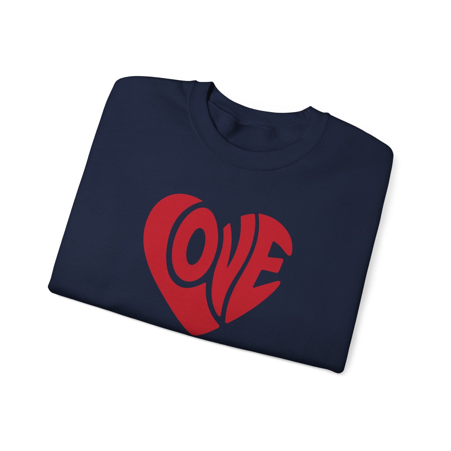 Love Heart Crewneck Sweatshirt — Retro Red Valentine Pullover