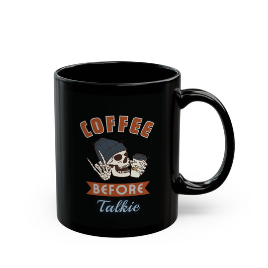 Skeleton Coffee Mug 11oz 15 oz Coffee Before Talkie Skull Mug - Perfect Gift for Coffee Lovers, Halloween Decor, Personalized Cup, Unique Kitchenware, Funny Gift