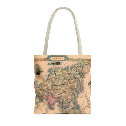 Vintage Map of Asia Tote Bag 3 Sizes