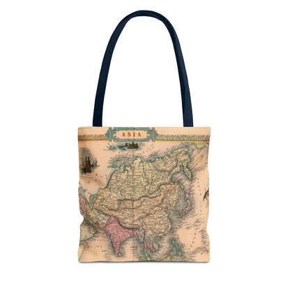 Vintage Map of Asia Tote Bag 3 Sizes