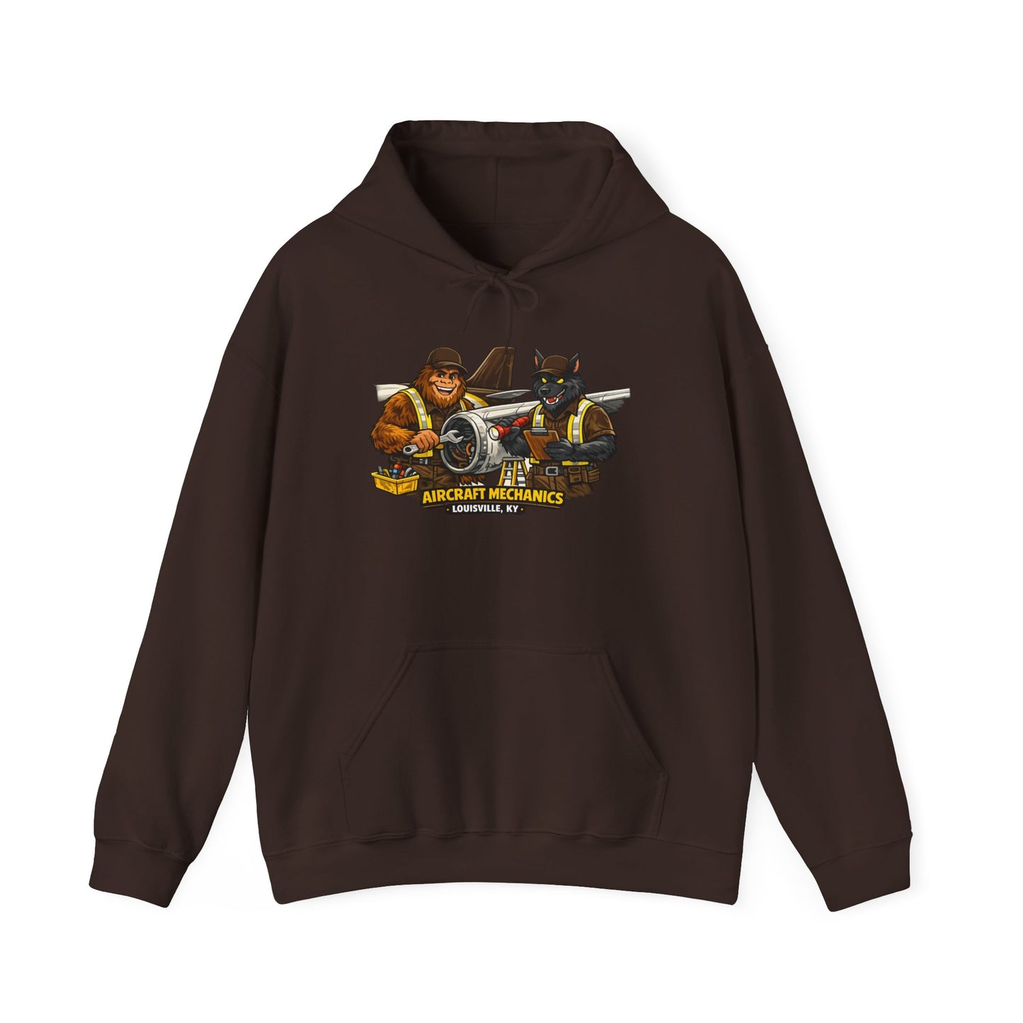 Aviation Mechanics Hoodie — Vintage Airplane Crew Pullover (Aircraft Mechanics, Engine Repair)