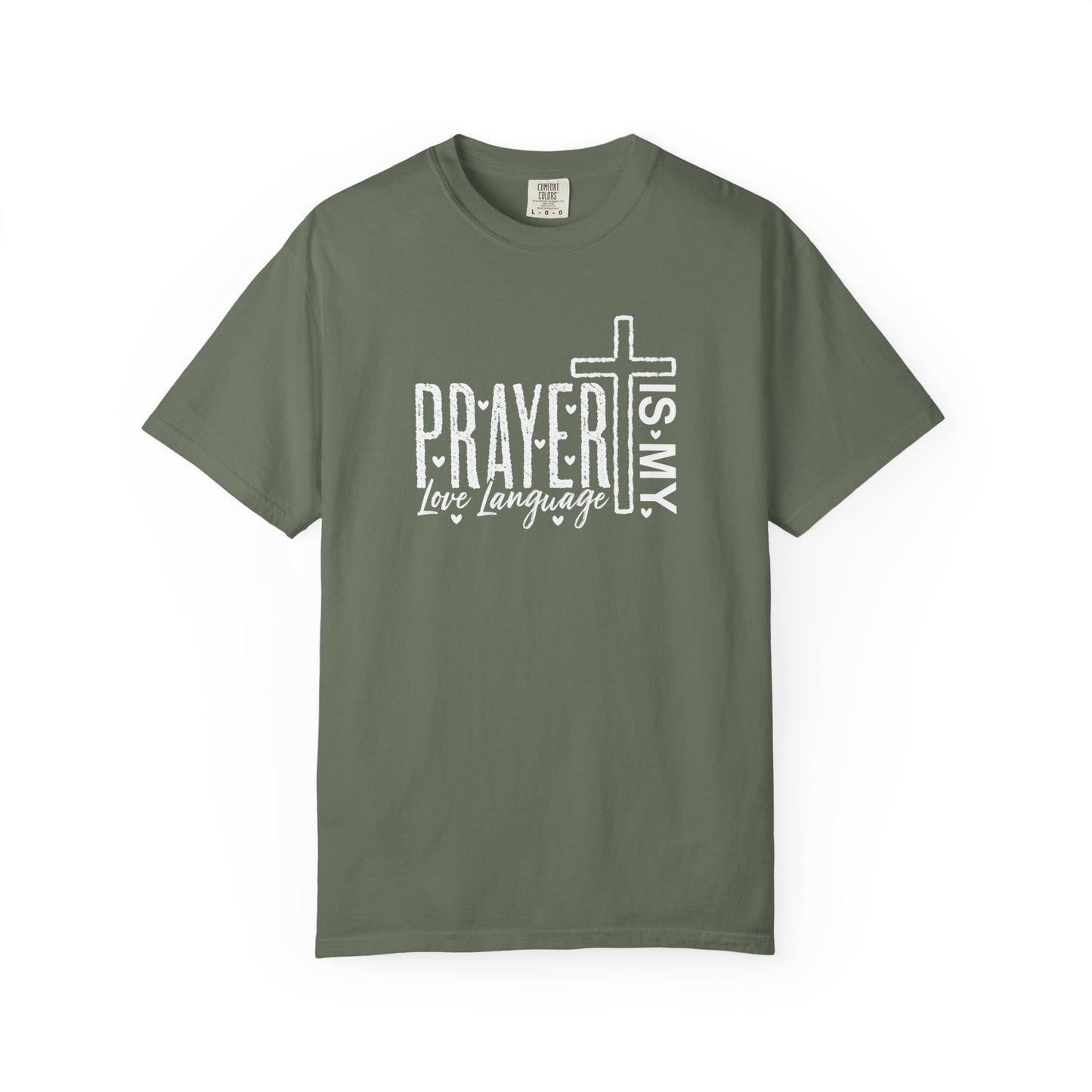 Prayer Is My Love Language T-Shirt — Christian Faith Tee with Cross