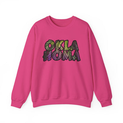Oklahoma Cannabis Leaves Vibes Crewneck Sweatshirt, Comfortable Unisex Sweatshirt, Casual Style, Perfect for Fall, Great Gift Idea