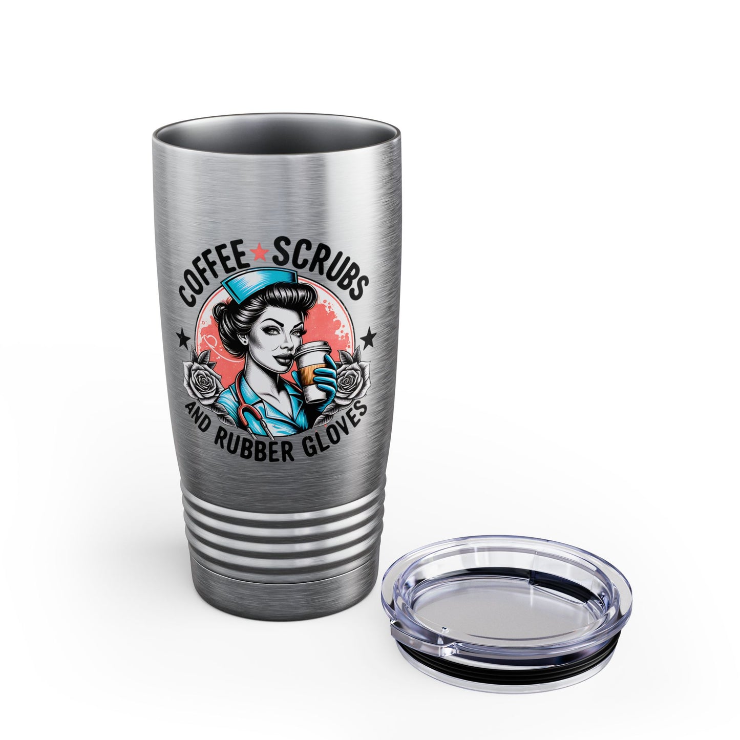 Coffee Scrubs and Rubber Gloves Nurse Coffee Tumbler, 20oz - Gift for Healthcare Workers, Funny Nurse Mug, Insulated Stainless Steel Travel Cup, Nursing Student Gift, [...]