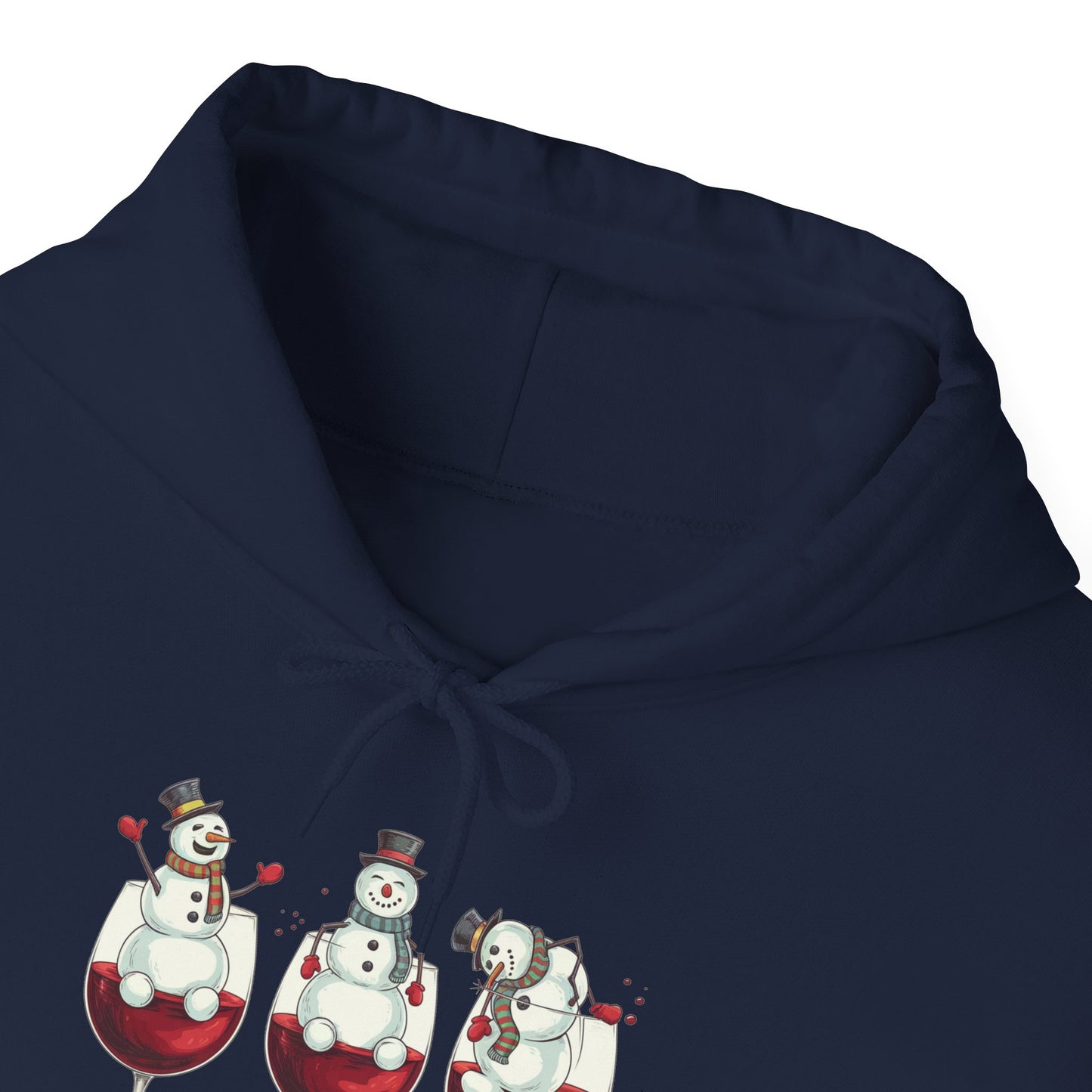 Wine Snowmen Hoodie - "Drink, Drank, Drunk" Holiday Sweatshirt