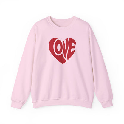Love Heart Crewneck Sweatshirt — Retro Red Valentine Pullover