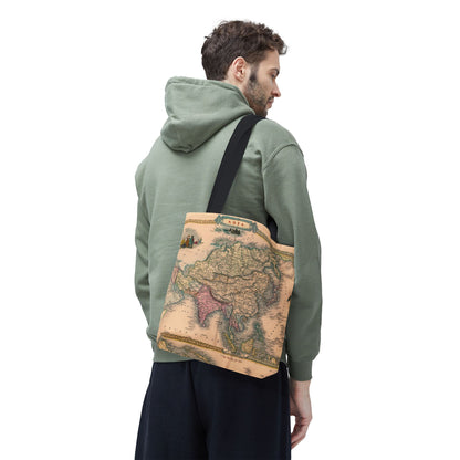 Vintage Map of Asia Tote Bag 3 Sizes