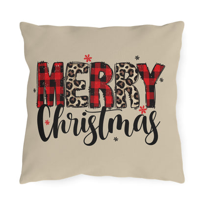 Merry Christmas Buffalo Plaid & Leopard indoor - Outdoor Pillow