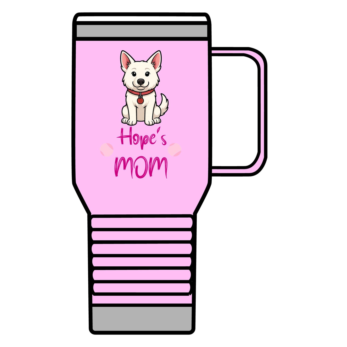 White German Shepherd Personalized Dog Mom Travel Mug, 20oz Coffee Cup, Pet Lover Gift, Mother's Day Mug, Dog Lover Accessories, Cute Pet Travel Mug