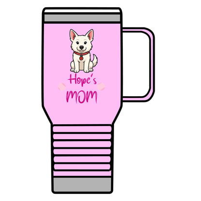 White German Shepherd Personalized Dog Mom Travel Mug, 20oz Coffee Cup, Pet Lover Gift, Mother's Day Mug, Dog Lover Accessories, Cute Pet Travel Mug