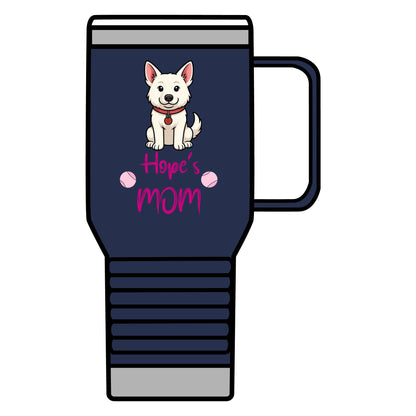 White German Shepherd Personalized Dog Mom Travel Mug, 20oz Coffee Cup, Pet Lover Gift, Mother's Day Mug, Dog Lover Accessories, Cute Pet Travel Mug