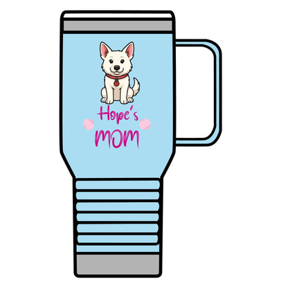 White German Shepherd Personalized Dog Mom Travel Mug, 20oz Coffee Cup, Pet Lover Gift, Mother's Day Mug, Dog Lover Accessories, Cute Pet Travel Mug
