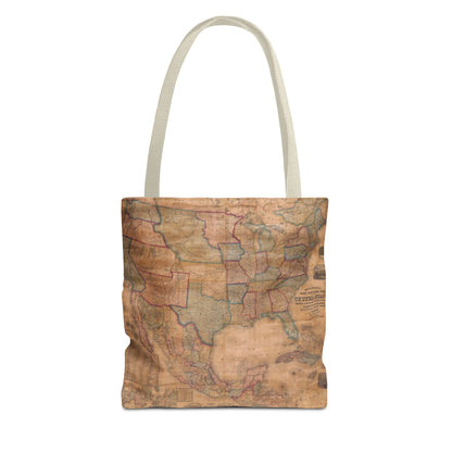 Vintage United States Map Tote Bag  Distressed Antique World Map All-Over Print Tote