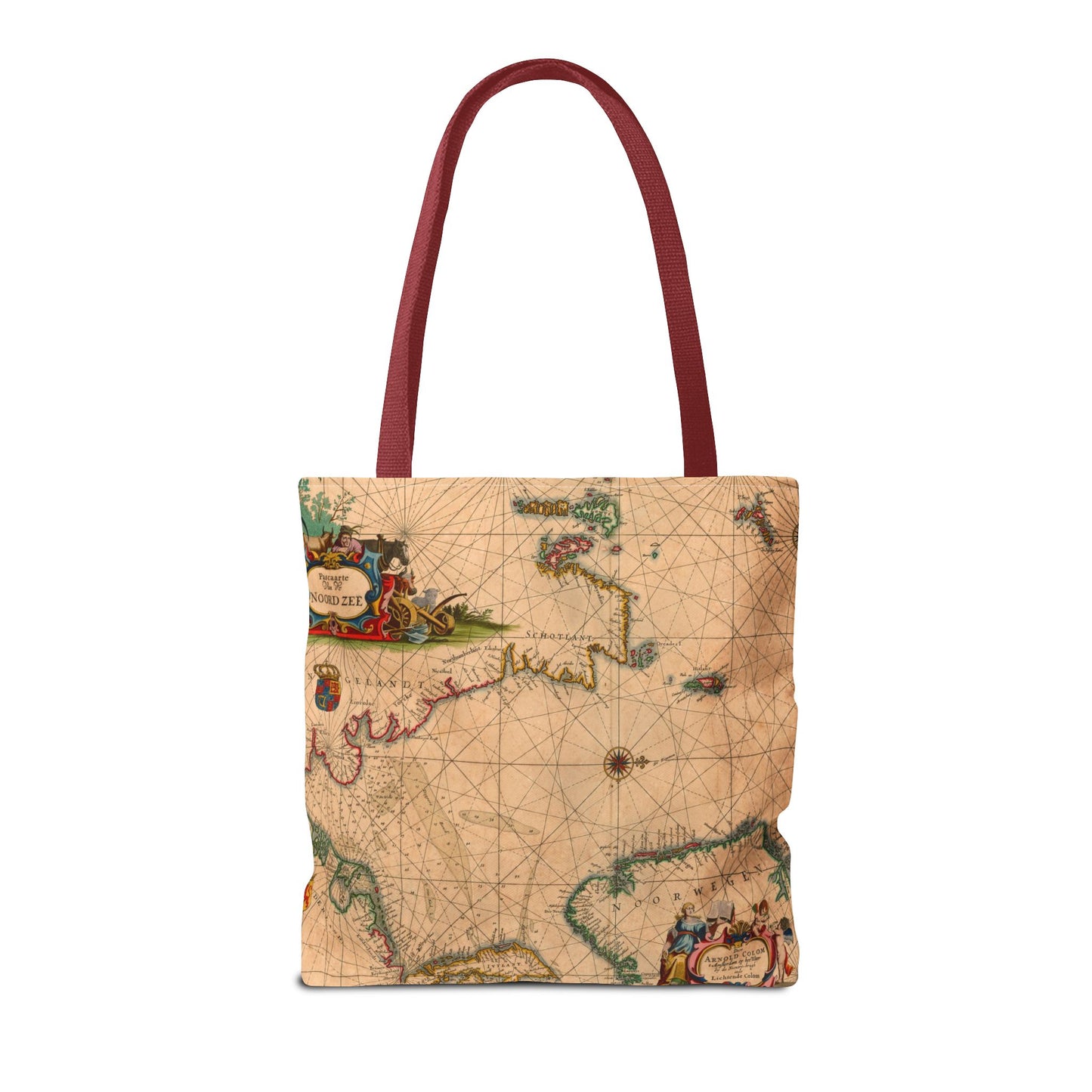 Vintage Nautical Sea Chart Pascaerte Van De Noordzee Tote Bag