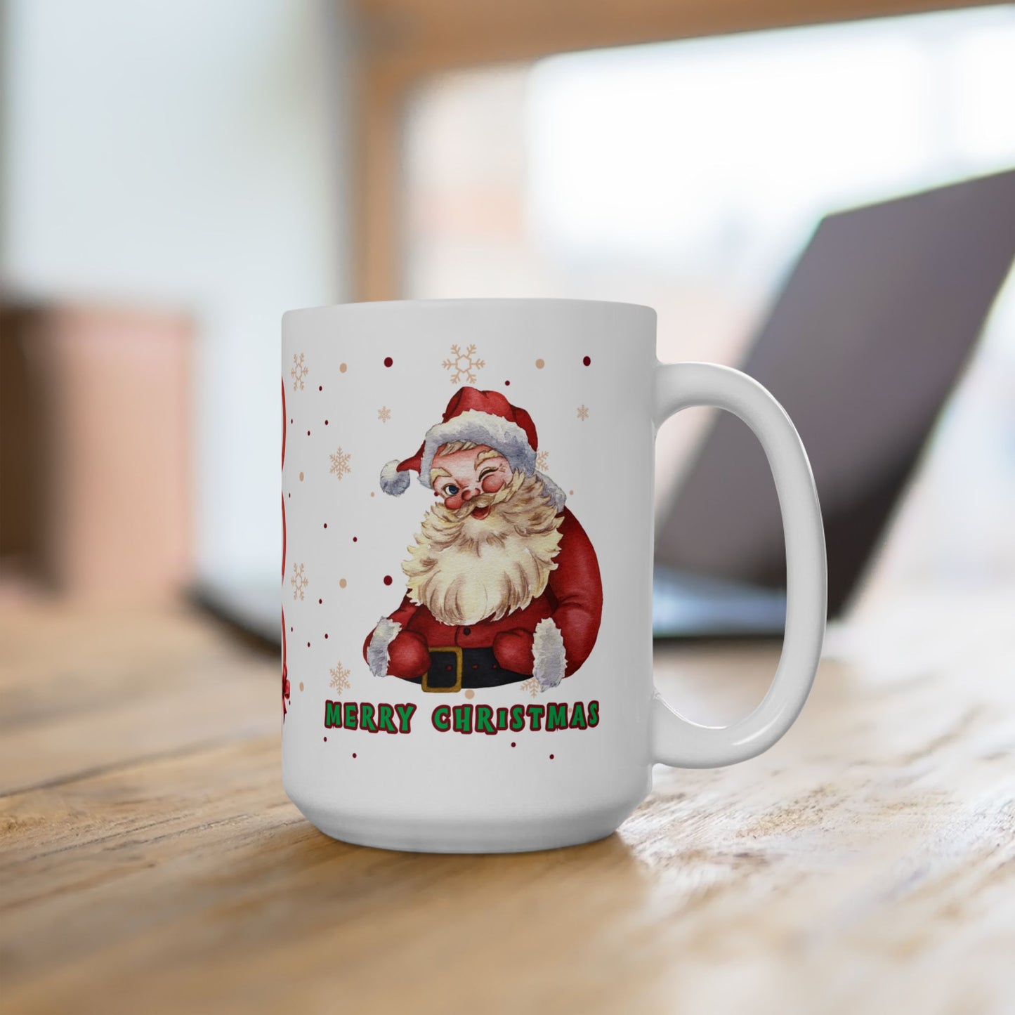 Merry Christmas 15oz Mug - HO HO HO Christmas Ceramic Cup