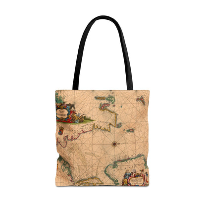 Vintage Nautical Sea Chart Pascaerte Van De Noordzee Tote Bag