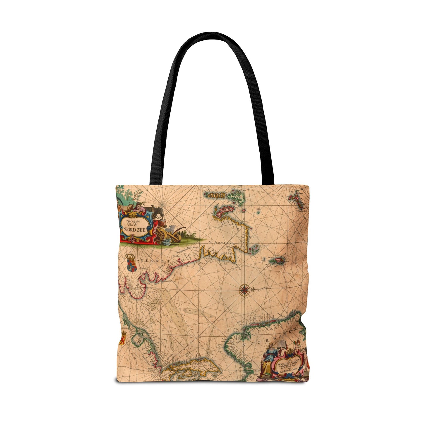 Vintage Nautical Sea Chart Pascaerte Van De Noordzee Tote Bag
