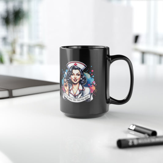 I'm That Nurse Vintage Nurse 15 oz Black Coffee Mug, Retro Nurse Gift, Funny Coffee Cup, Healthcare Appreciation Mug, Unique Nursing Present, 15oz Black Mug