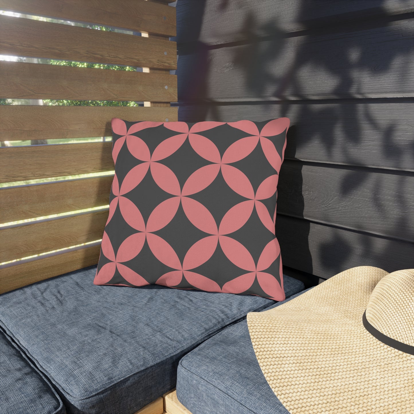 Stylish Outdoor Throw Pillow with Geometric Design