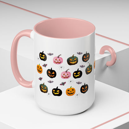 Spooky Pumpkin Accent Coffee Mug - Halloween Decor, Autumn Gift, Fall Kitchenware, Unique Coffee Cup, Trick or Treat