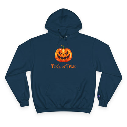Trick or Treat Halloween Pumpkin Champion Hoodie, Trick or Treat Sweatshirt, Fall Fashion, Cozy Layering, Halloween Costume, Spooky Season
