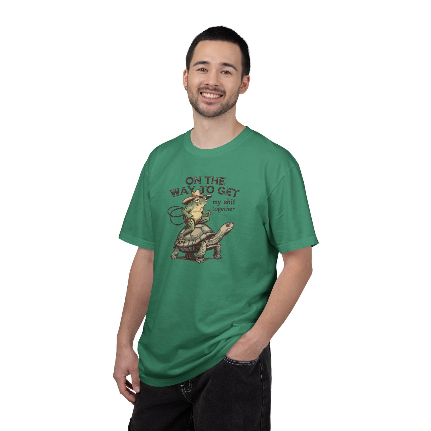 On the Way to Get My Sh*t Together Frog and Turtle Graphic T-Shirt