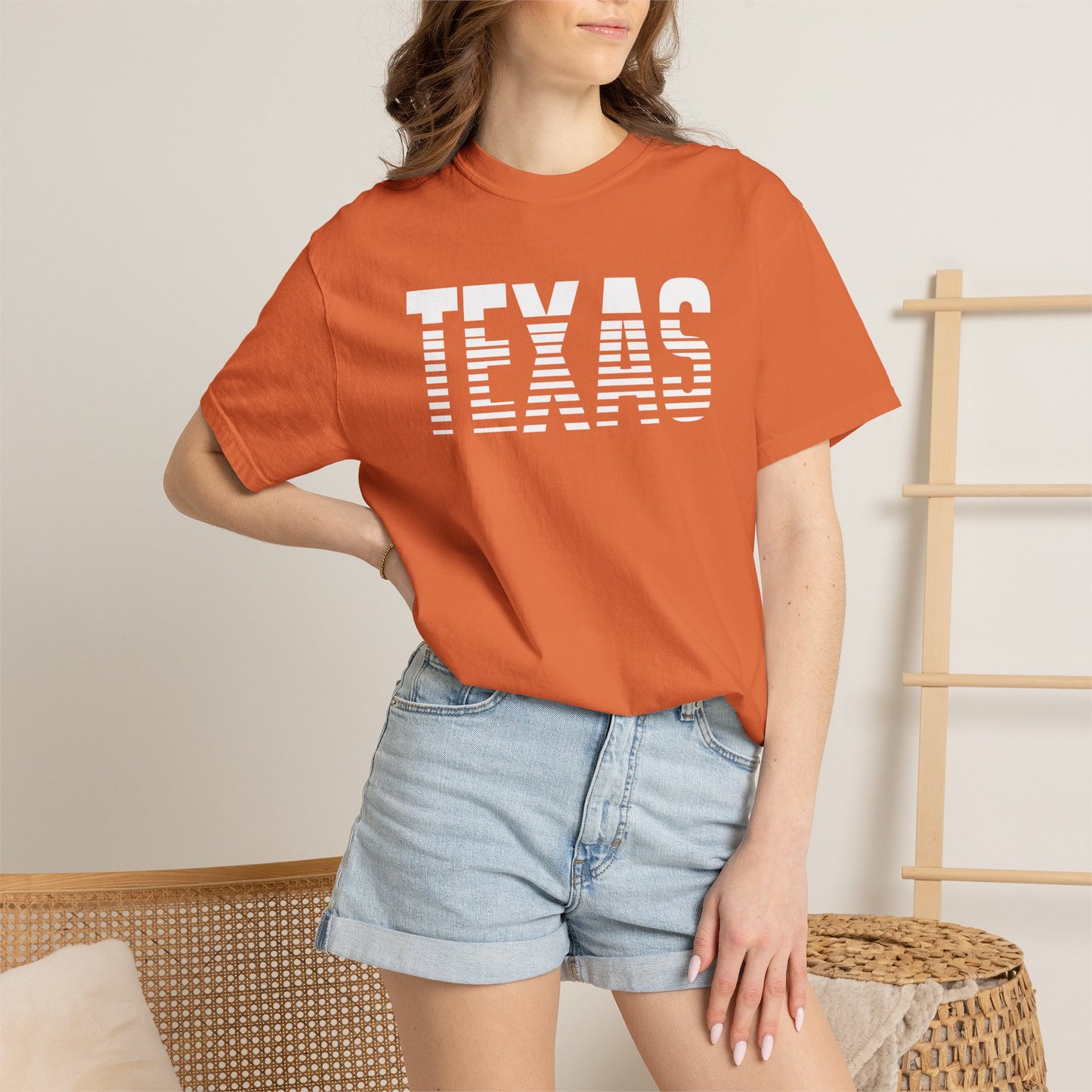 Texas Graphic T-Shirt – Retro Striped TEXAS Design, State Pride Tee