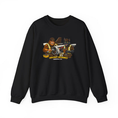 Aircraft Mechanics Crewneck Sweatshirt — Vintage Plane Techs Graphic