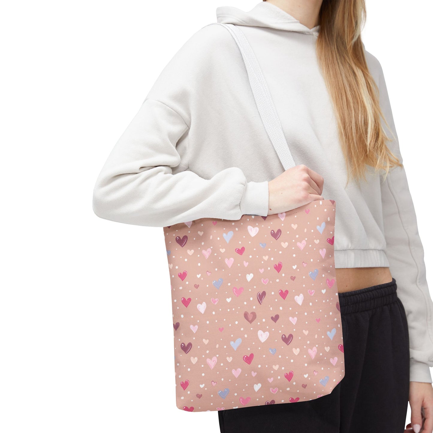 Pink Blush Heart Pattern Tote Bag