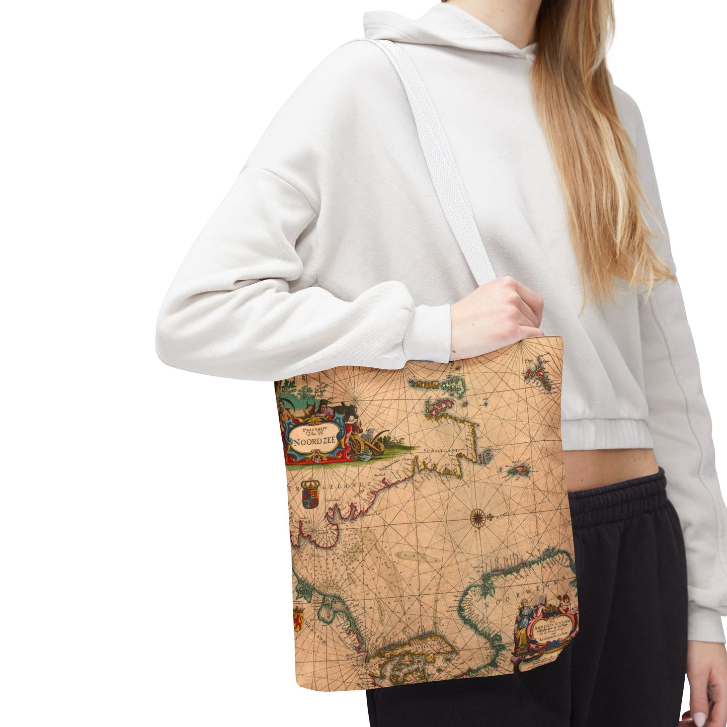 Vintage Nautical Sea Chart Pascaerte Van De Noordzee Tote Bag