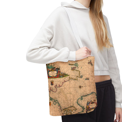 Vintage Nautical Sea Chart Pascaerte Van De Noordzee Tote Bag