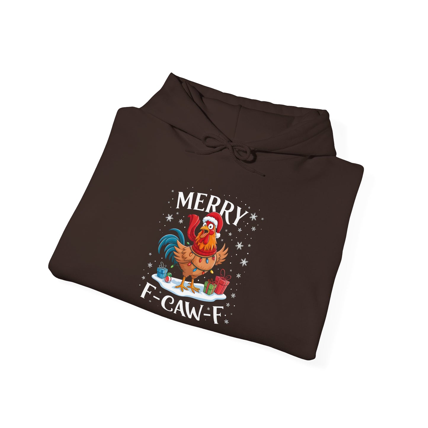 Rooster 'Merry F‑Caw‑F' Christmas Hoodie