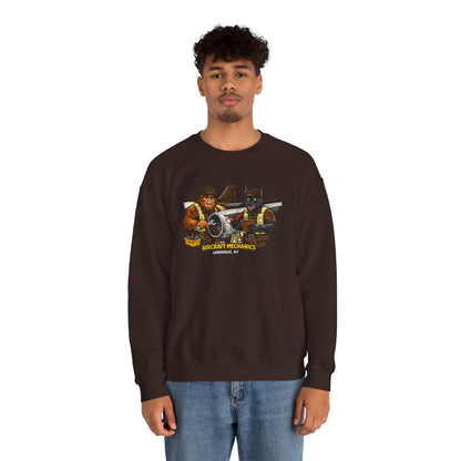 Aircraft Mechanics Crewneck Sweatshirt — Vintage Plane Techs Graphic