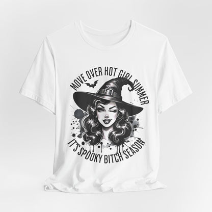 Spooky Witch Season Tee, Move Over Hot Girl Summer Halloween Shirt Graphic T-Shirt, Autumn Fashion, Witchy Vibes, Halloween Costume